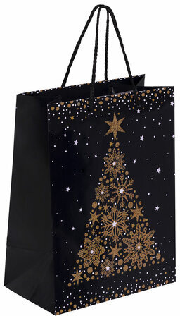 Пакет подарочный НАБОР 4 штуки, новогодний, 18х10х23 см, "Collection Medium", ЗОЛОТАЯ СКАЗКА, 591952