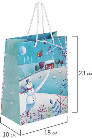 Пакет подарочный НАБОР 4 штуки, новогодний, 18х10х23 см, "Collection Medium", ЗОЛОТАЯ СКАЗКА, 591952