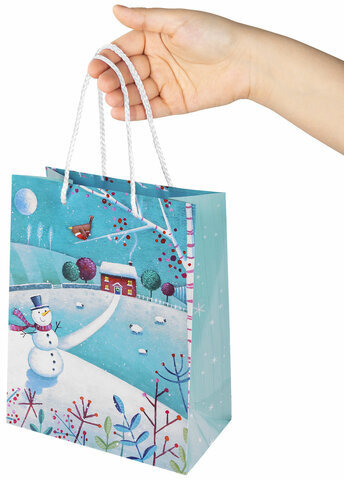 Пакет подарочный НАБОР 4 штуки, новогодний, 18х10х23 см, "Collection Medium", ЗОЛОТАЯ СКАЗКА, 591952