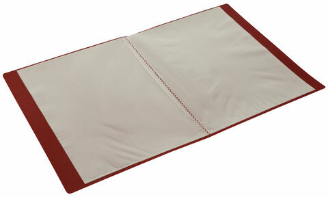 Папка 20 вкладышей BRAUBERG "Office", красная, 0,5 мм, 271325