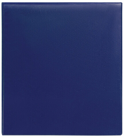 Папка на 4 кольцах с передним прозрачным карманом BRAUBERG, картон/ПВХ, 65 мм, синяя, до 400 листов, 223530