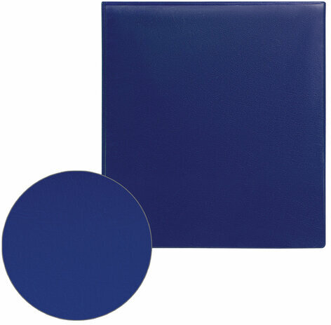 Папка на 4 кольцах с передним прозрачным карманом BRAUBERG, картон/ПВХ, 65 мм, синяя, до 400 листов, 223530