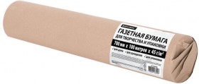 Бумага для творчества и упаковки, газетная, рулон 700 мм х 100 м, 45 г/м2, BRAUBERG, 665565
