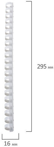 Пружины пластиковые для переплета, КОМПЛЕКТ 100 шт., 16 мм (для сшивания 101-120 л.), белые, BRAUBERG, 530815