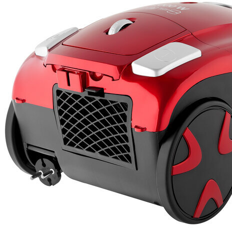 Пылесос BRAYER BR4221, с пылесборником, 2000 Вт, мощность всасывания 380 Вт, черный/красный