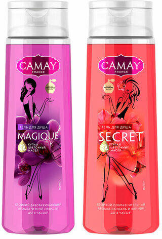 Подарочный набор CAMAY: гель для душа "Тайное блаженство" 250 мл + "Магическое заклинание" 250 мл