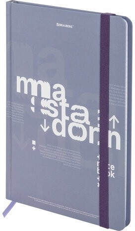 Блокнот с резинкой в клетку 96 л., А5 145х203 мм, твердая обложка, BRAUBERG, "Моноколор", 116318