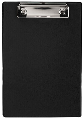 Доска-планшет МАЛЫЙ ФОРМАТ (158х230 мм), А5, STAFF, с прижимом, картон/ПВХ, ЧЕРНАЯ, 229556