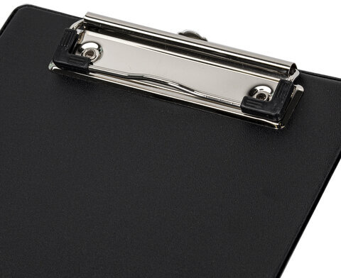 Доска-планшет МАЛЫЙ ФОРМАТ (158х230 мм), А5, STAFF, с прижимом, картон/ПВХ, ЧЕРНАЯ, 229556