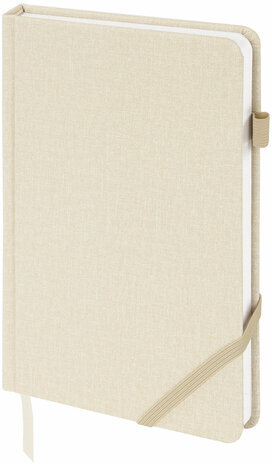 Ежедневник недатированный А5 138x213 мм BRAUBERG "Finest" под кожу, резинка, 136 л., бежевый, 111871