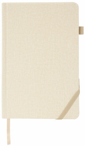 Ежедневник недатированный А5 138x213 мм BRAUBERG "Finest" под кожу, резинка, 136 л., бежевый, 111871