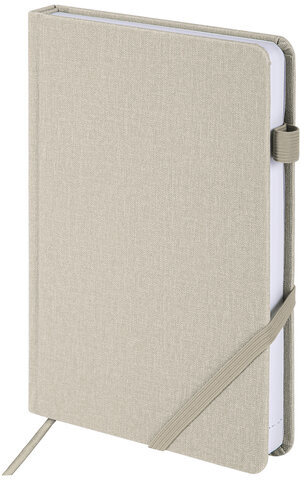 Ежедневник недатированный А5 138x213 мм BRAUBERG "Finest" под кожу, резинка, 136 л., бежевый, 111871