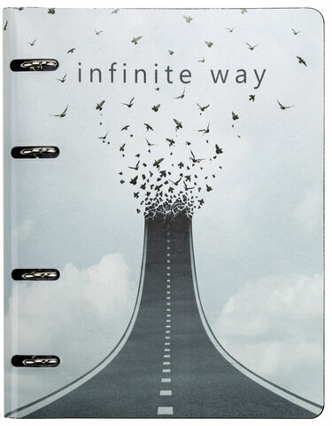 Тетрадь на кольцах А5 (180х220 мм), 80 л., под кожу, BRAUBERG VISTA, "Infinite way", 112132
