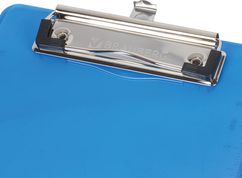 Доска-планшет МАЛОГО ФОРМАТА (155х228 мм), А5, BRAUBERG "Energy" с прижимом, пластик, 2 мм, СИНЯЯ, 232232