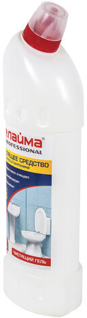 Средство для уборки туалета 1 л, ЛАЙМА PROFESSIONAL, гель с отбеливающим эффектом, 601611