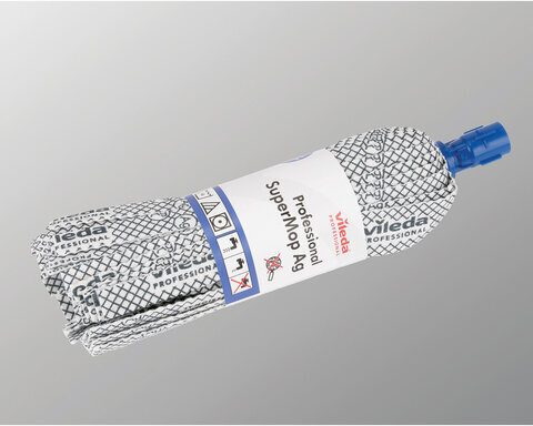 Насадка МОП ленточная для швабры, крепление еврорезьба, хлопок/полиэстер/резина, 33 см, VILEDA "АнтиБак", 137908