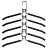 Вешалка-плечики трансформер 2 КОМПЛЕКТА (10 плечиков) металл с покрытием, черные, BRABIX, 880785