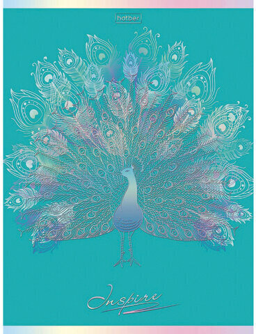 Тетрадь А5, 48 л., HATBER, скоба, клетка, матовая ламинация, 3D, "Вдохновение" (5 видов в спайке), 48Т5лофВ1