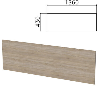 Экран-перегородка "Бюджет", 1360х16х430 мм, дуб сонома (КОМПЛЕКТ С ФУРНИТУРОЙ)