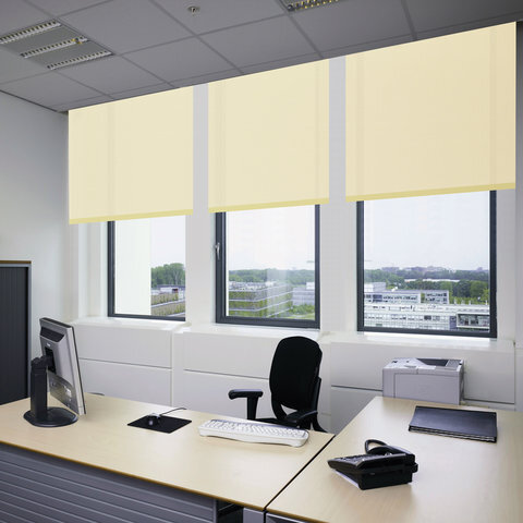 Штора рулонная BRABIX 60х175 см, текстура - лён, защита 55-85%, 200 г/м2, кремовый S-21, 605983