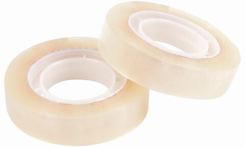 Клейкие ленты 12 мм х 33 м канцелярские ОФИСМАГ, комплект 4 шт., прозрачные, гарантированная длина, 223126