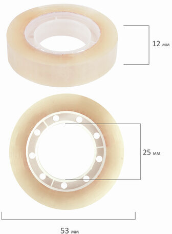 Клейкие ленты 12 мм х 33 м канцелярские ОФИСМАГ, комплект 4 шт., прозрачные, гарантированная длина, 223126
