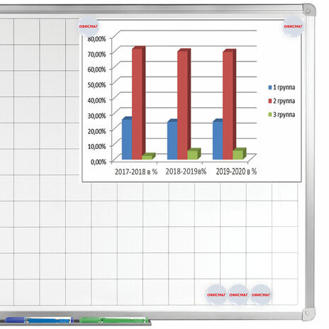 Магниты ОФИСМАГ 30 мм, НАБОР 5 шт., серые, 237474