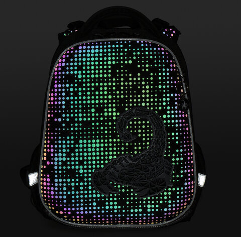 Ранец BRAUBERG LUMINOUS, 2 отделения, с брелоком, "Scorpio", СВЕТЯЩИЙСЯ РИСУНОК, 38х29х16 см, 271368