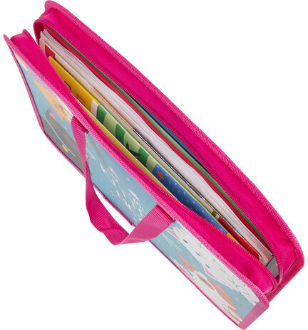 Папка на молнии с ручками ЮНЛАНДИЯ А4, 1 отделение, пластик, ширина 45 мм, "Cat gang", 272148