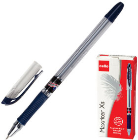 Ручка шариковая масляная с грипом CELLO "Maxriter XS", СИНЯЯ, корпус прозрачный, узел 0,7 мм, линия письма 0,5 мм, 305229320/к