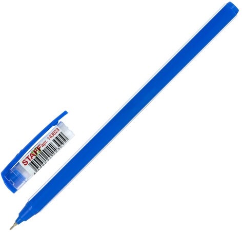 Ручка шариковая масляная STAFF Basic "OBP-320", СИНЯЯ, корпус голубой, узел 0,7 мм, линия письма 0,35 мм, 143023