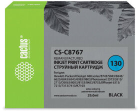 Картридж струйный CACTUS (CS-C8767) для HP Deskjet 6843/Officejet 7413, черный