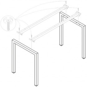 Опоры МЕТАЛЛ 50х25 мм к столам "Арго", глубиной 600 мм, КОМПЛЕКТ 2 шт.