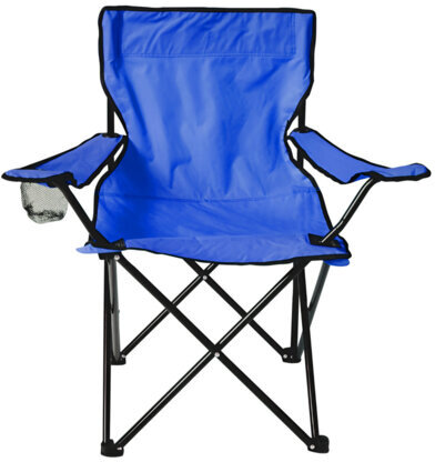 Кресло складное туристическое садовое с подстаканником в чехле, синее, DASWERK, 680047