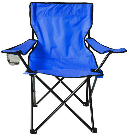 Кресло складное туристическое садовое с подстаканником в чехле, синее, DASWERK, 680047