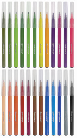 Фломастеры BRAUBERG "PREMIUM", 24 цвета, УЛЬТРАСМЫВАЕМЫЕ, классические, вентилируемый колпачок, картонная коробка с европодвесом, 151940