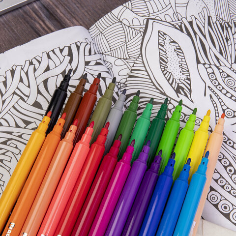 Фломастеры BRAUBERG "PREMIUM", 24 цвета, УЛЬТРАСМЫВАЕМЫЕ, классические, вентилируемый колпачок, картонная коробка с европодвесом, 151940