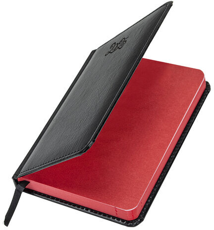 Ежедневник датированный 2025 МАЛЫЙ ФОРМАТ 100х150 мм А6, BRAUBERG "Rainbow", под кожу, черный, 115749