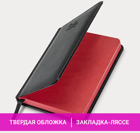 Ежедневник датированный 2025 МАЛЫЙ ФОРМАТ 100х150 мм А6, BRAUBERG "Rainbow", под кожу, черный, 115749