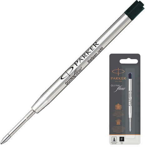 Стержень шариковый PARKER "Quinkflow", металлический, 98 мм, линия письма 0,5 мм, блистер, черный, 1950367