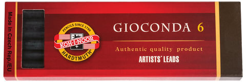 Графитовые стержни KOH-I-NOOR, набор 6 шт., "Gioconda", черные, картонная коробка, 4345002004PK