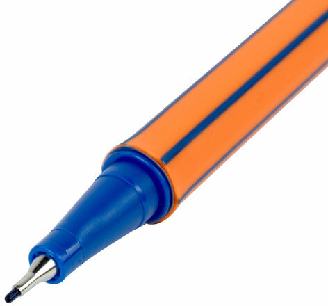 Ручка капиллярная (линер) СИНЯЯ, BRAUBERG "FINE 040", шестигранная, линия письма 0,4 мм, 144140