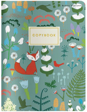 Тетрадь ЕВРО А5 40 л. BRUNO VISCONTI сшивка, клетка, Soft Touch, бежевая бумага 70 г/м, "FOX", 7-40-001/20