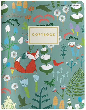 Тетрадь ЕВРО А5 40 л. BRUNO VISCONTI сшивка, клетка, Soft Touch, бежевая бумага 70 г/м, "FOX", 7-40-001/20