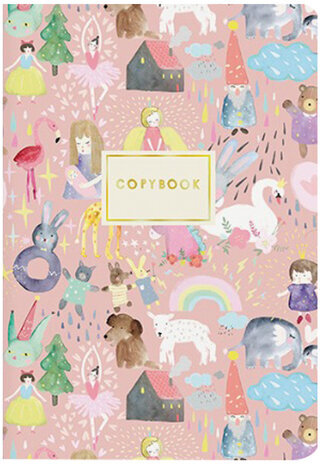 Тетрадь ЕВРО А5 40 л. BRUNO VISCONTI сшивка, клетка, Soft Touch, фольга, бежевая бумага 70 г/м2, "ПРИНЦЕССЫ", 7-40-122