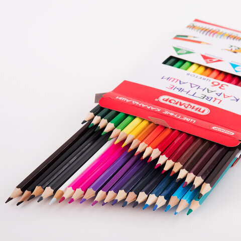 Карандаши цветные ПИФАГОР "Веселая такса", 36 цветов, классические, заточенные, 181809