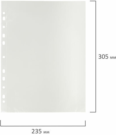 Папки-файлы перфорированные А4 ERICH KRAUSE "Fizzy Clear", КОМПЛЕКТ 100 шт., матовые, 30 мкм, 67330