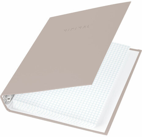 Тетрадь на кольцах А5 175х215 мм, 120 л., твердый картон, матовая ламинация, клетка, BRAUBERG "Minimal beige", 404997