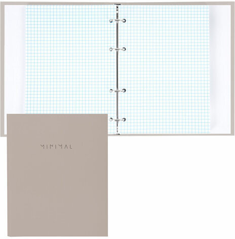 Тетрадь на кольцах А5 175х215 мм, 120 л., твердый картон, матовая ламинация, клетка, BRAUBERG "Minimal beige", 404997