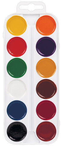 Краски акварельные медовые 12 цветов ПИФАГОР "ВЕСЕЛАЯ ТАКСА", картонная коробка, 192007